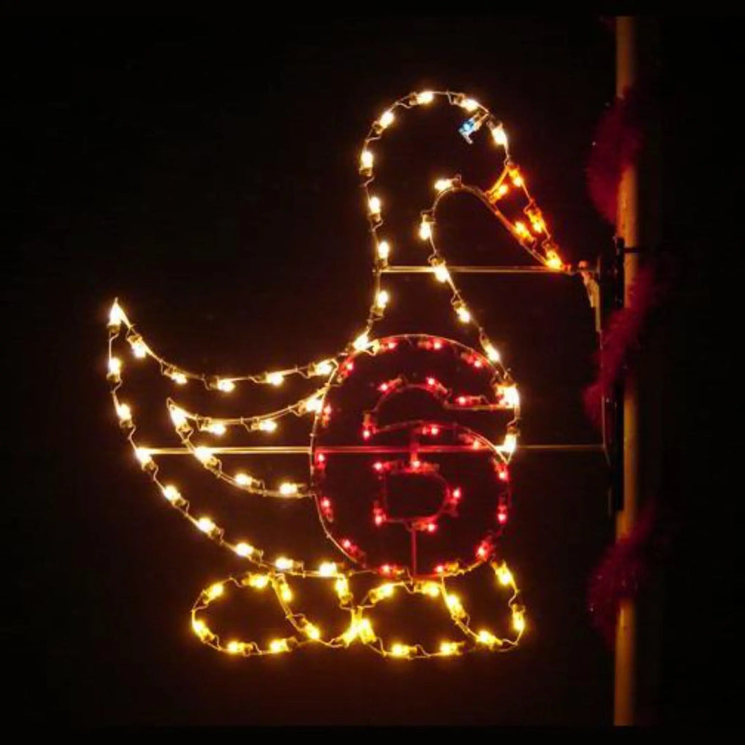 PM12DAY-6 5' Goose with #6 - Lighted Pole Mount Decoration
