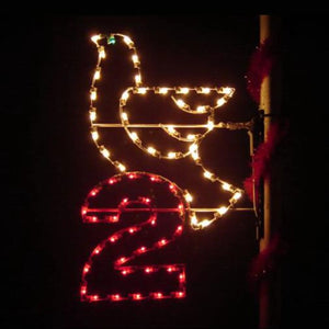 PM12DAY-2 5' Dove with #2 - Lighted Pole Mount Decoration