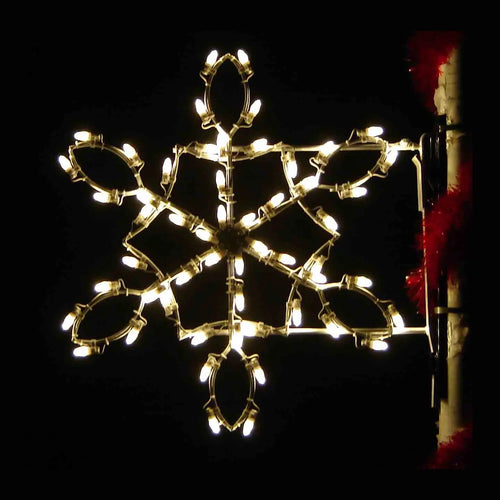 PM3-TD-DLX-SF 3' Silhouette Deluxe Teardrop Snow Flake - Lighted Pole Mount Decoration