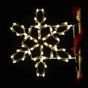 PM3-TD-DLX-SF 3' Silhouette Deluxe Teardrop Snow Flake - Lighted Pole Mount Decoration