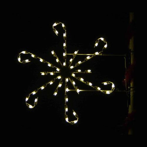 PM4-CURLY-SF 4' Curly Snow Flake - Lighted Pole Mount Decoration