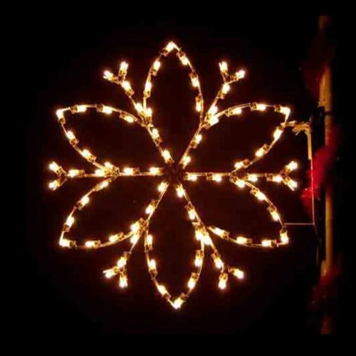 PM4-PETAL-SF 5' Silhouette Petal Snowflake - Lighted Pole Mount Decoration