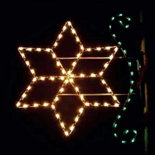 PM5-DEM-SF-ENHANCED 5' Dimensional Snowflake with Enhancer - Pole Mount Lighted Decoration