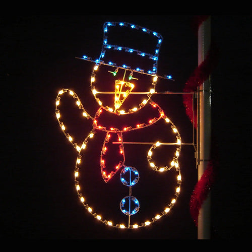 PM6SM 6' Snowman - Lighted Pole Mount Decoration