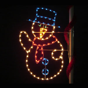 PM6SM 6' Snowman - Lighted Pole Mount Decoration