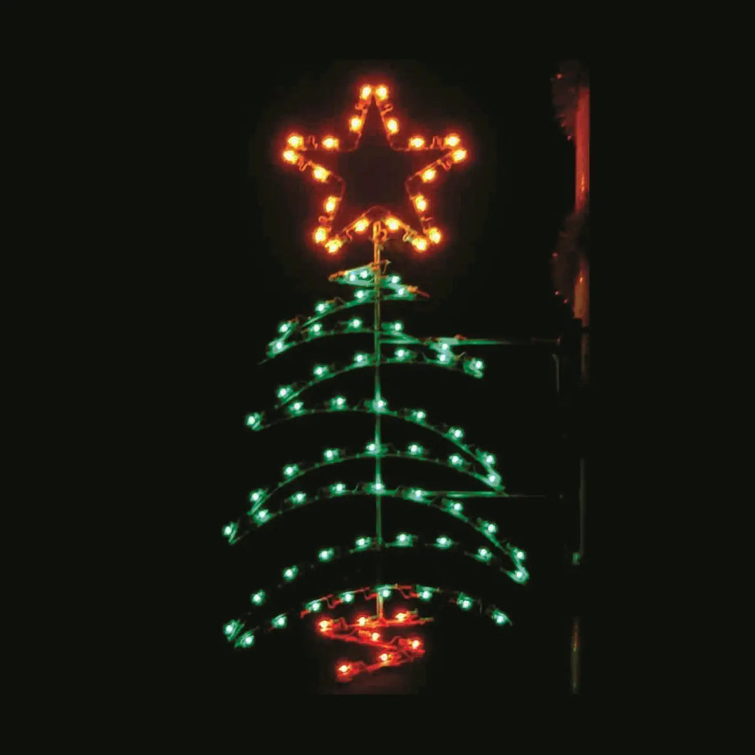 PM6ZZ 6' Abstract Zig Zag Tree - Lighted Pole Mount Decoration