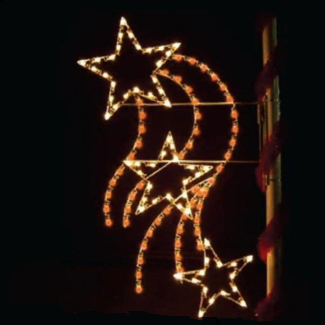 PMFS 8' Silhouette Falling Star Lighted Pole Mount Decoration