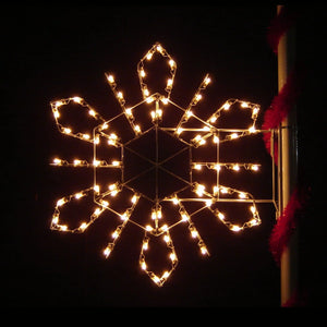 PMSFF5 5' Flower Snowflake - Lighted Pole Mount Decoration