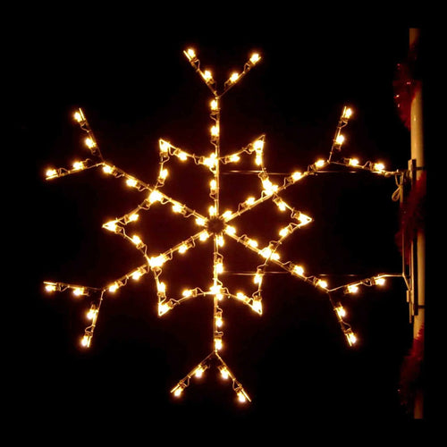 PMSFSP5 5' Silhouette Sparkle Snowflake - Lighted Pole Mount Decoration