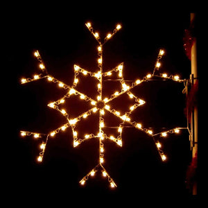 PMSFSP5 5' Silhouette Sparkle Snowflake - Lighted Pole Mount Decoration
