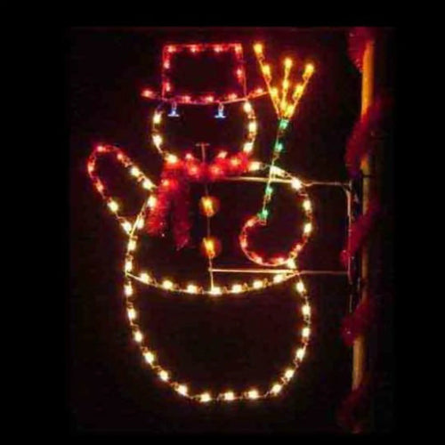 PMSMB 6' Snowman with Broom - Lighted Pole Mount Decoration