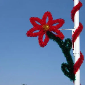 5.5' Single Poinsettia - Pole Mount Decoration