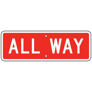 R1-3P All Way Sign 18"x6"