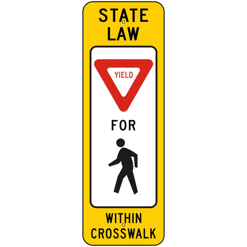 R1-6 Yield Pedestrian Crosswalk Sign 12