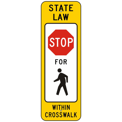 R1-6A Stop Pedestrian Crosswalk Sign 12