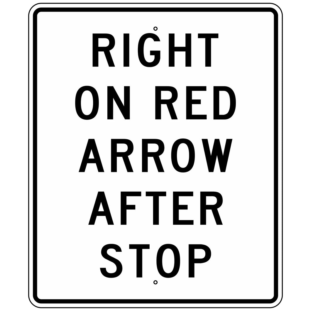 R10-17A Right On Red Arrow After Stop Sign