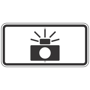 R10-19P Photo Enforced (Camera Symbol) Sign 24"X12"