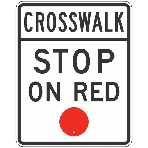 R10-23 Crosswalk, Stop on Red Sign 24