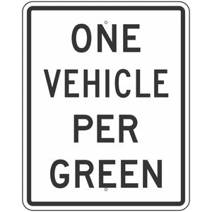 R10-28 ___ Vehicles Per Green Sign 24"X30"