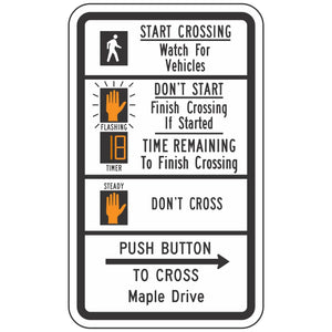 R10-3I Pedestrian Traffic Signal Sign