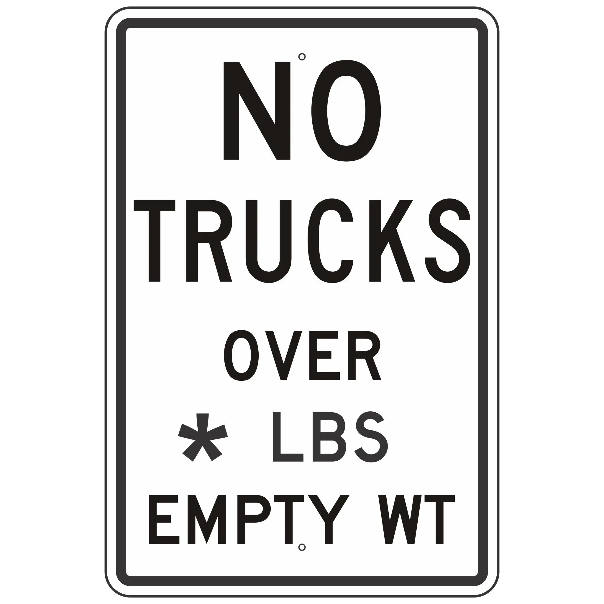 ☆Re-To☆❗❗　No.3 R12-3 No Trucks Over __ Lbs Empty Wt Sign 24