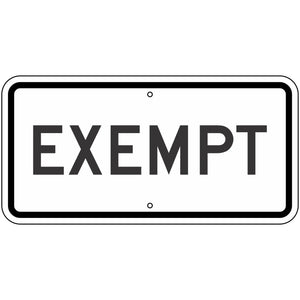 R15-3P Exempt Sign 24"X12"