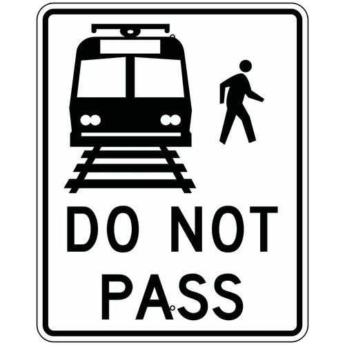 R15-5 Light Rail Do Not Pass Sign 24