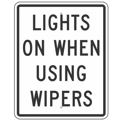 R16-5 Lights On When Using Wipers Sign 24