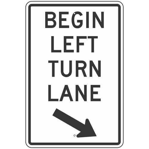 R3-20L Begin Left Turn Lane Sign 24