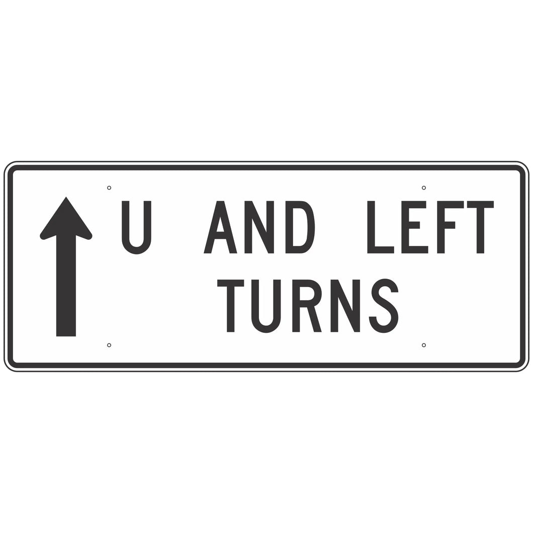 R3-26  U and Left Turns With Arrow Sign 60