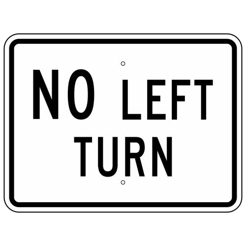R3-2P  NO Left Turn Sign 24