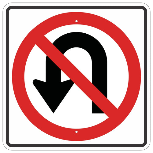 R3-4 No U Turn Sign