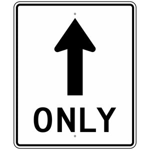 R3-5A Straight Ahead Only Sign 30"X36"