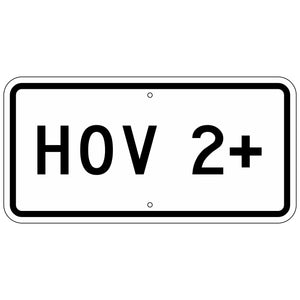 R3-5CP HOV 2+ Sign 24"X12"
