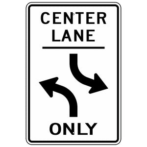 R3-9B Two-Way Left Turn Only Sign 24"X36"