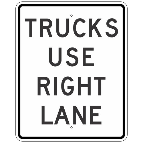 R4-5 Trucks Use Right Lane Sign 24
