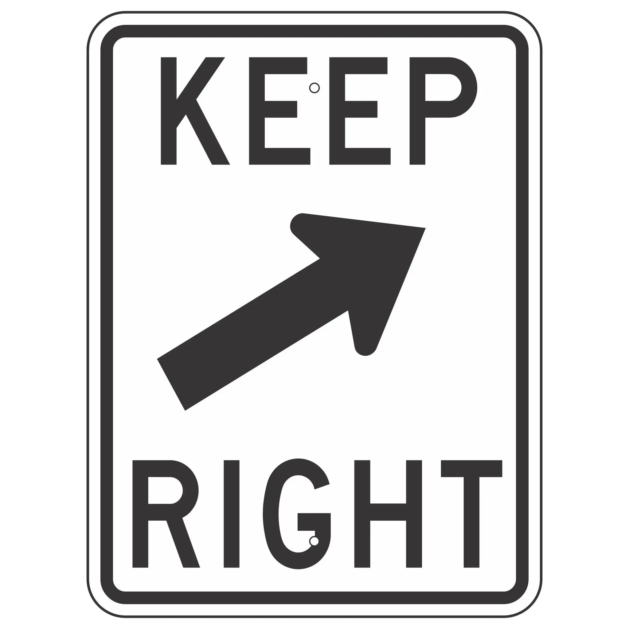 Keep Right Road Sign