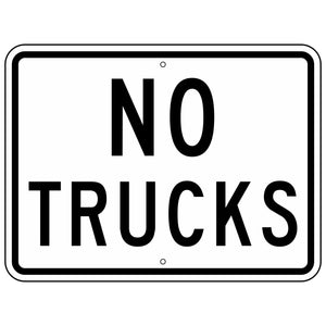 R5-2P No Trucks Sign 24"X18"