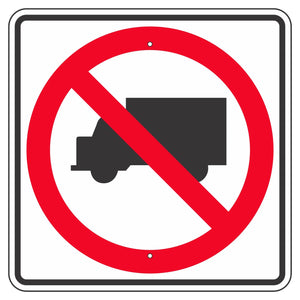 R5-2 No Trucks Sign 24"X24"