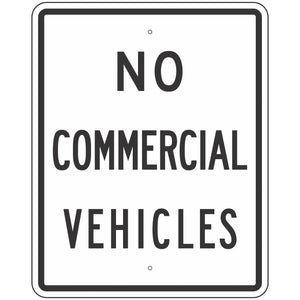 R5-4 No Commercial Vehicles Sign 24"X30"
