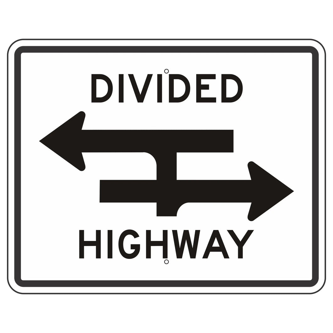 R6-3A Divided Highway Crossing Sign 30