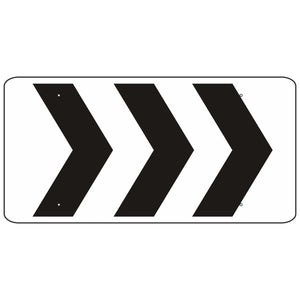 R6-4A Roundabout Directional (3 Chevrons) Sign 48"X24"