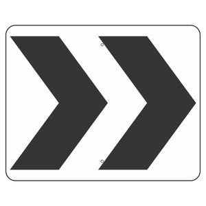 R6-4 Roundabout Directional (2 Chevrons) Sign 30"X24"