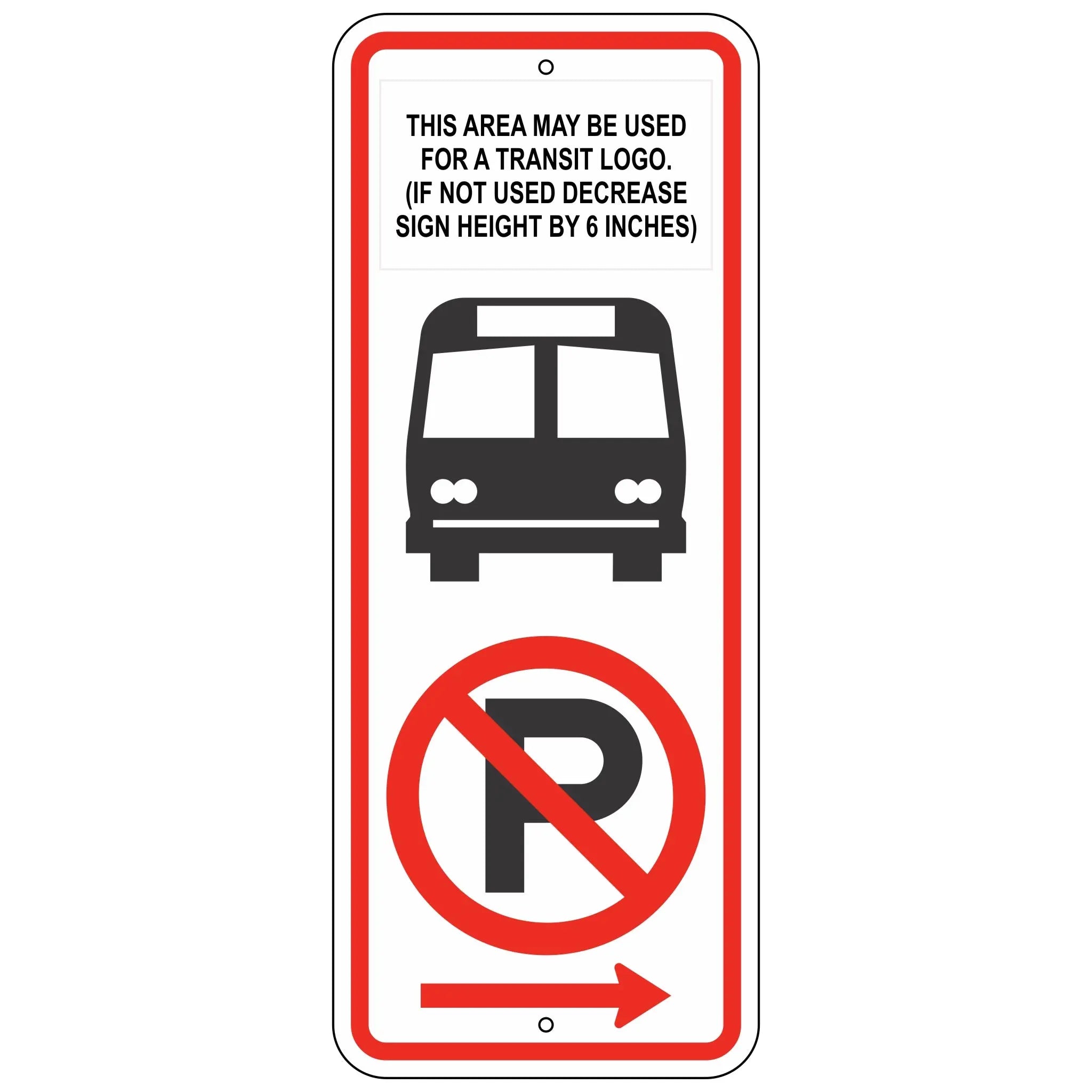 R7-107AR No Parking (With Transit Logo) Sign – Evangeline