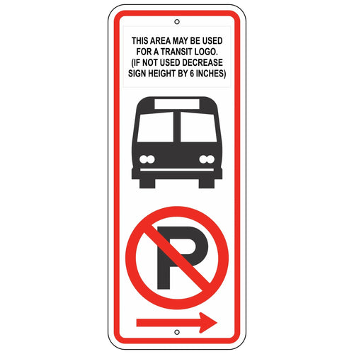 R7-107AR No Parking (With Transit Logo) Sign
