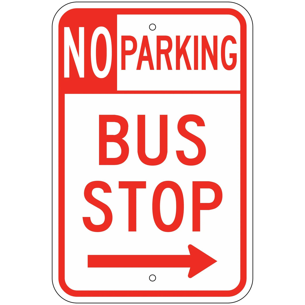 R7-107R No Parking Bus Stop Sign 12