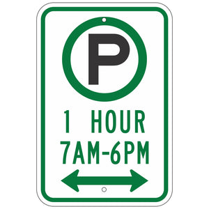R7-23AD Parking One Hour Sign 12"X18"