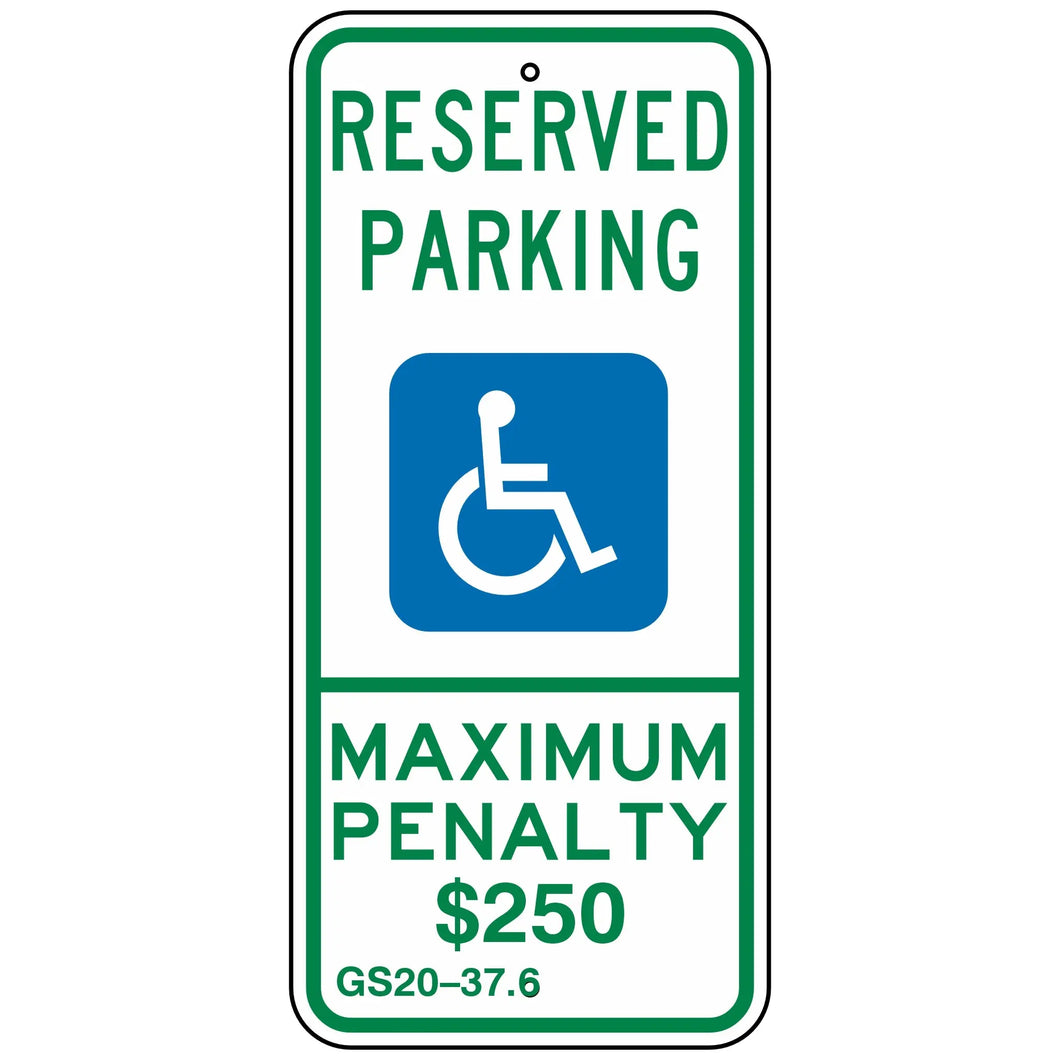 R7-8NC North Carolina Reserved Handicap Parking Sign 12