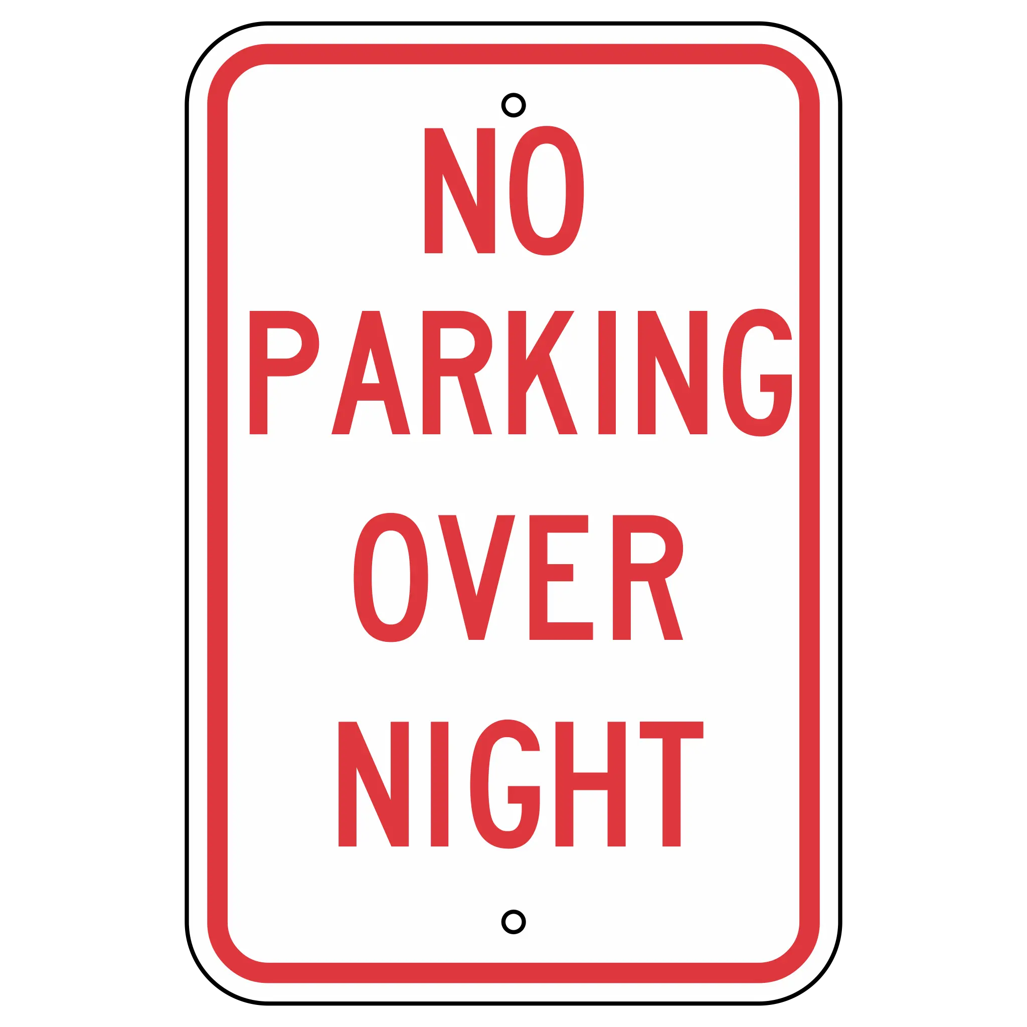 R7-225 No Parking Over Night Sign 12