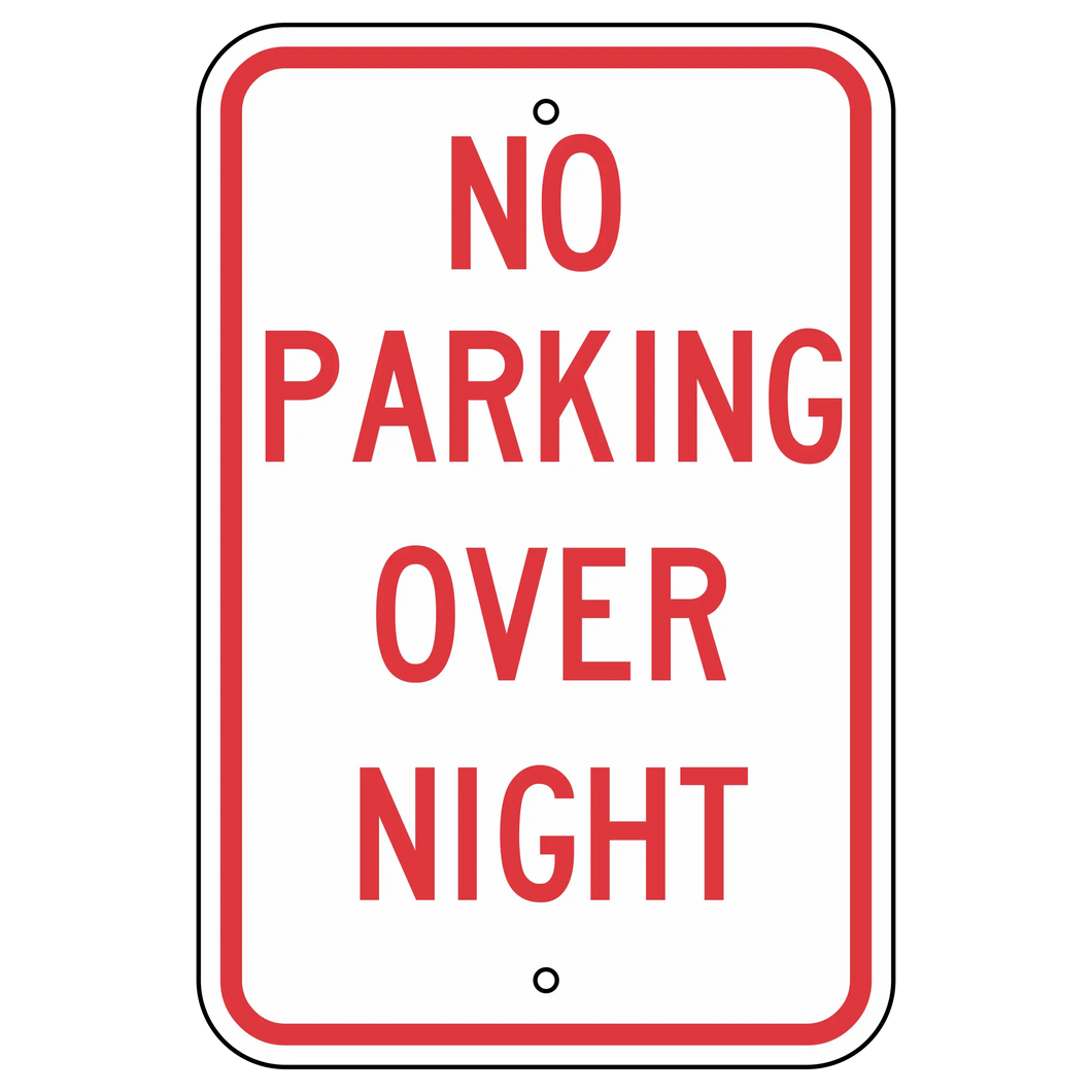 R7-225 No Parking Over Night Sign 12